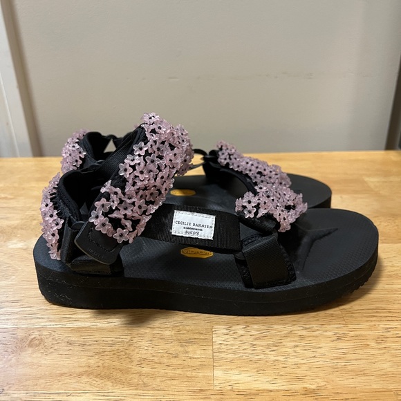 Cecilie Bahnsen X Suicoke Pink Maria Floral Beaded Sandals - Picture 4 of 7